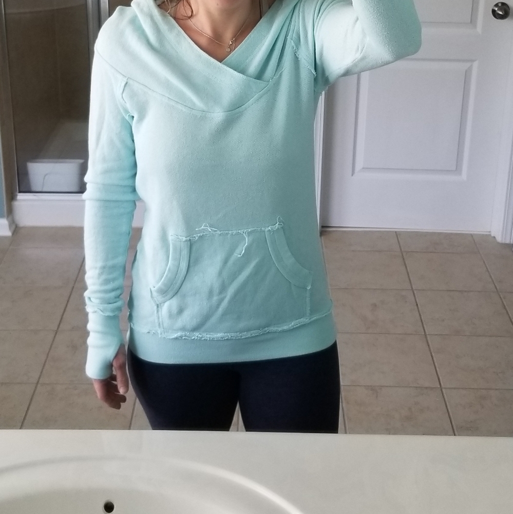 Blue hoodie with front pocket